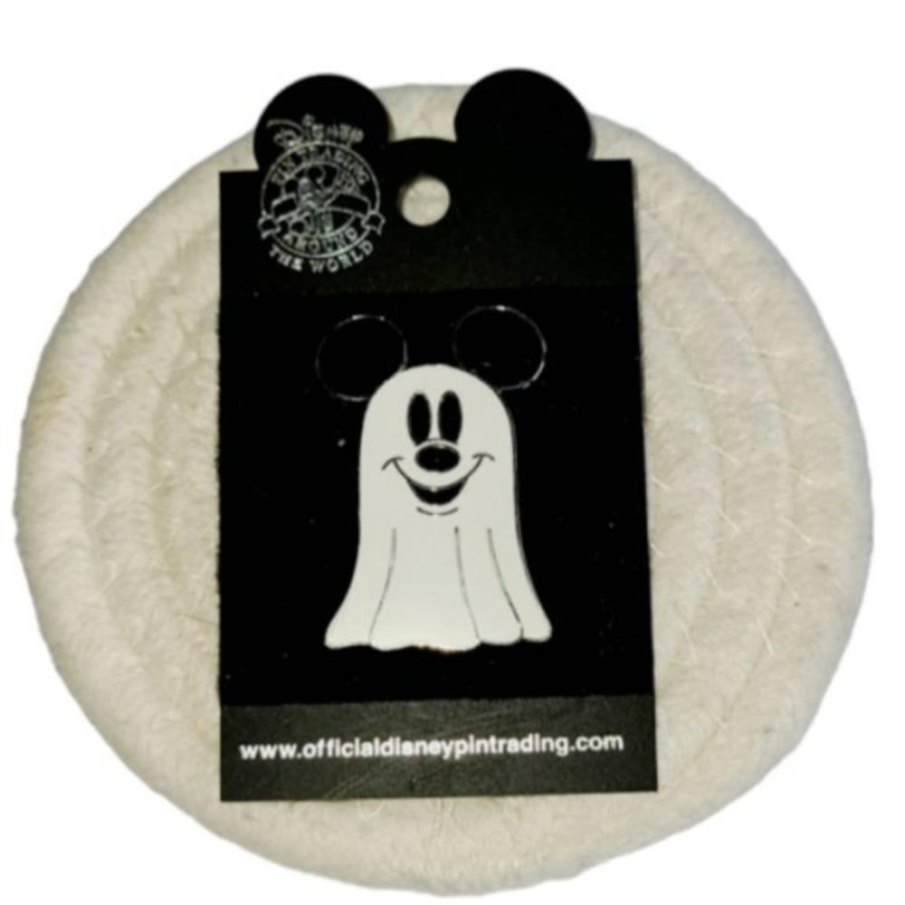 Disney Pin Trading Mickey Mouse Ghost Halloween Enamel Pin White Black Ears